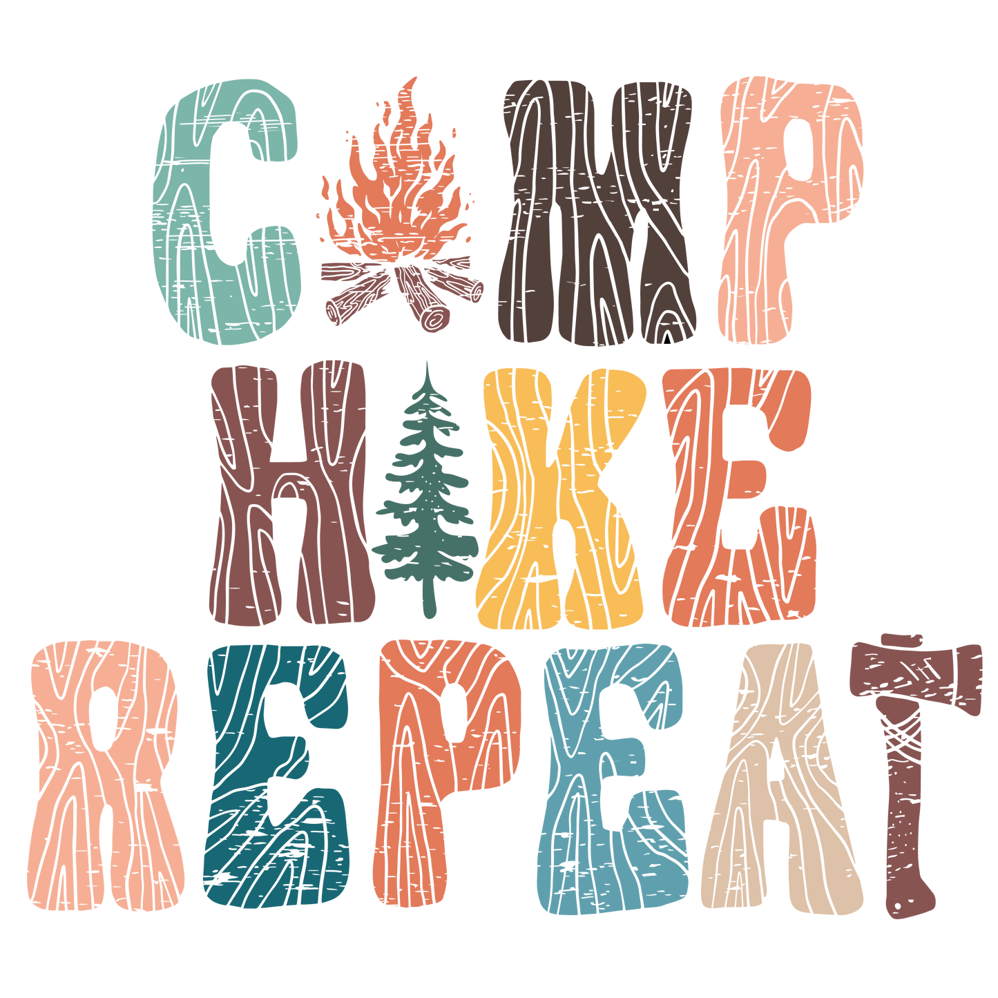 Camp hike repeat DTF Transfer