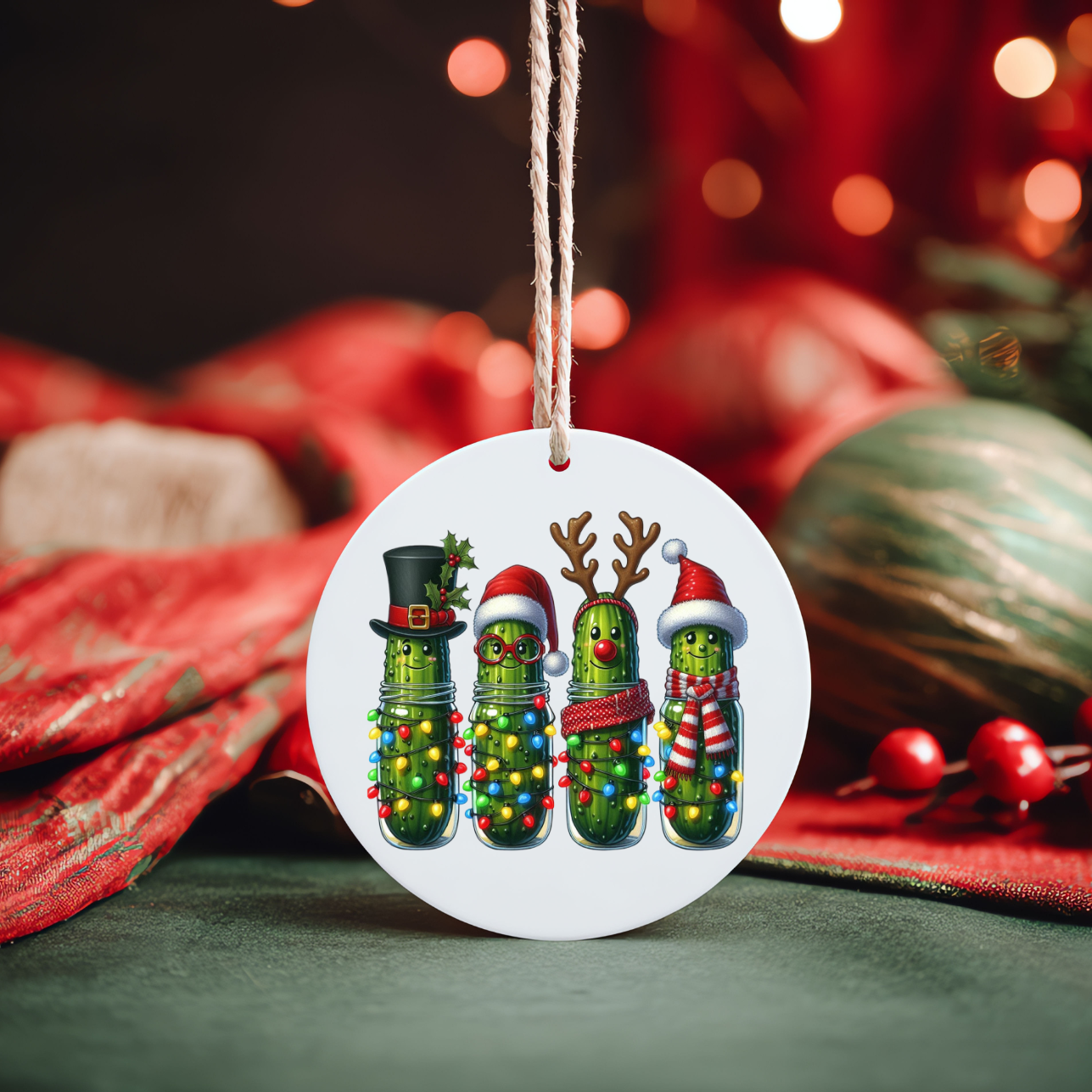 (PICKLES) Ceramic Christmas Ornament
