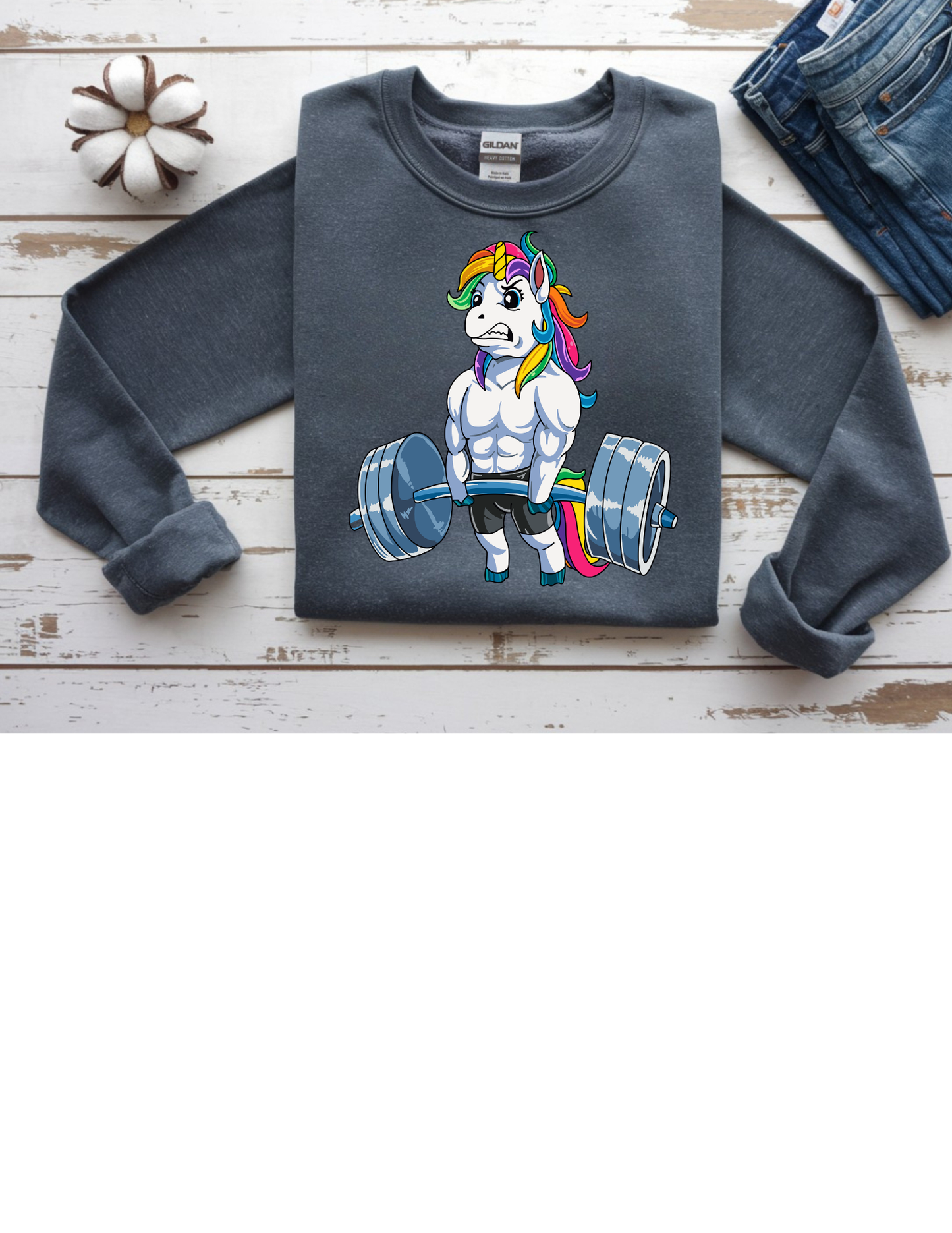 weightlifting unicorn DTF Transfer