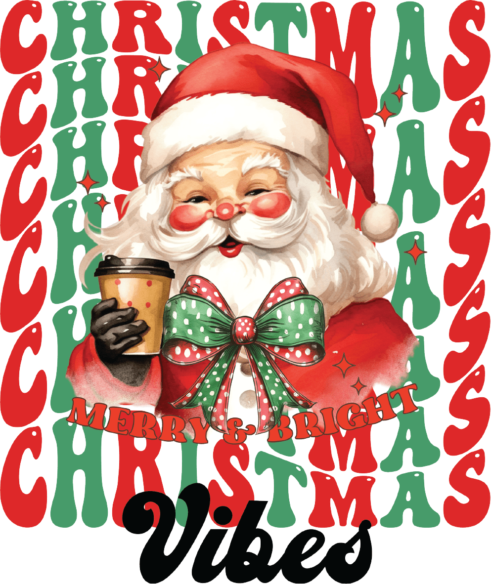Vintage Christmas vibes DTF Transfer