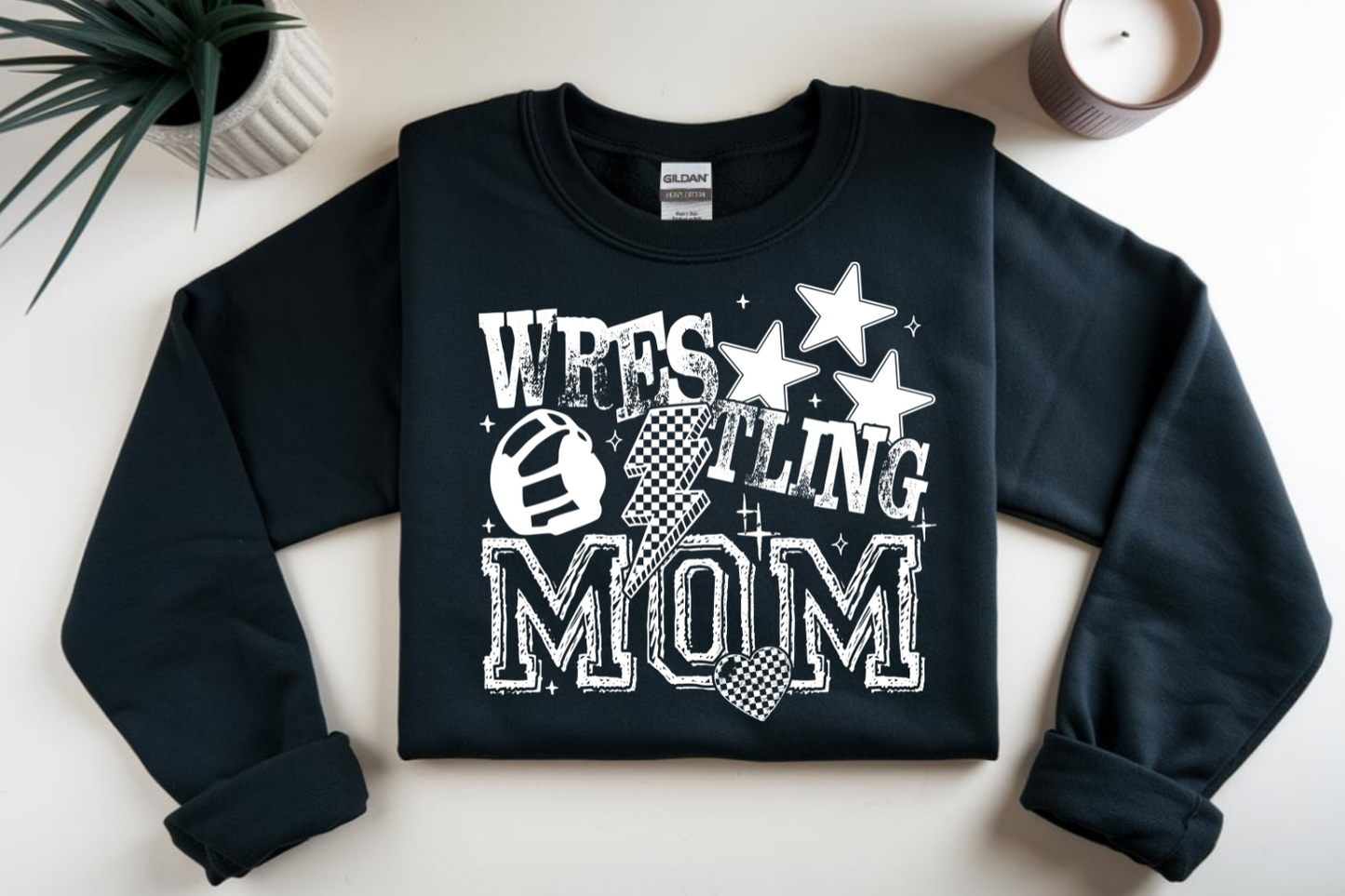 Wrestling Mom (white font) DTF Transfer