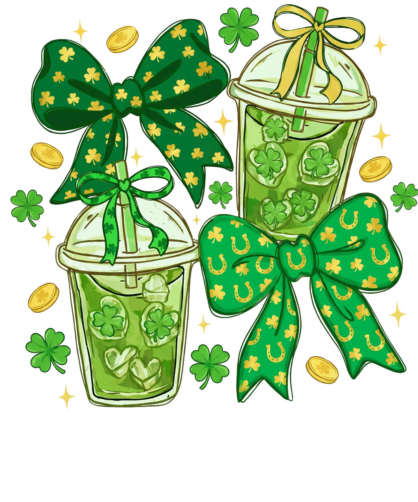 Lucky Iced Drinks DTF Transfer