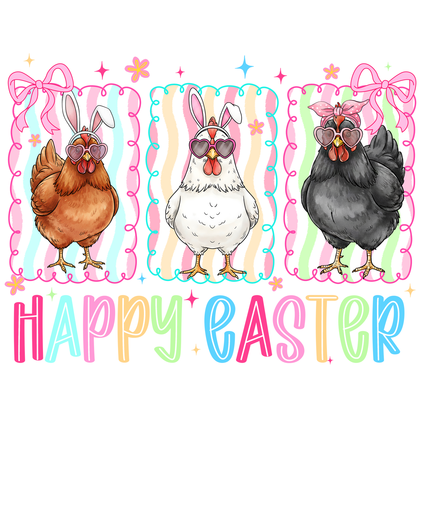 Chicken Easter DTF Transfer