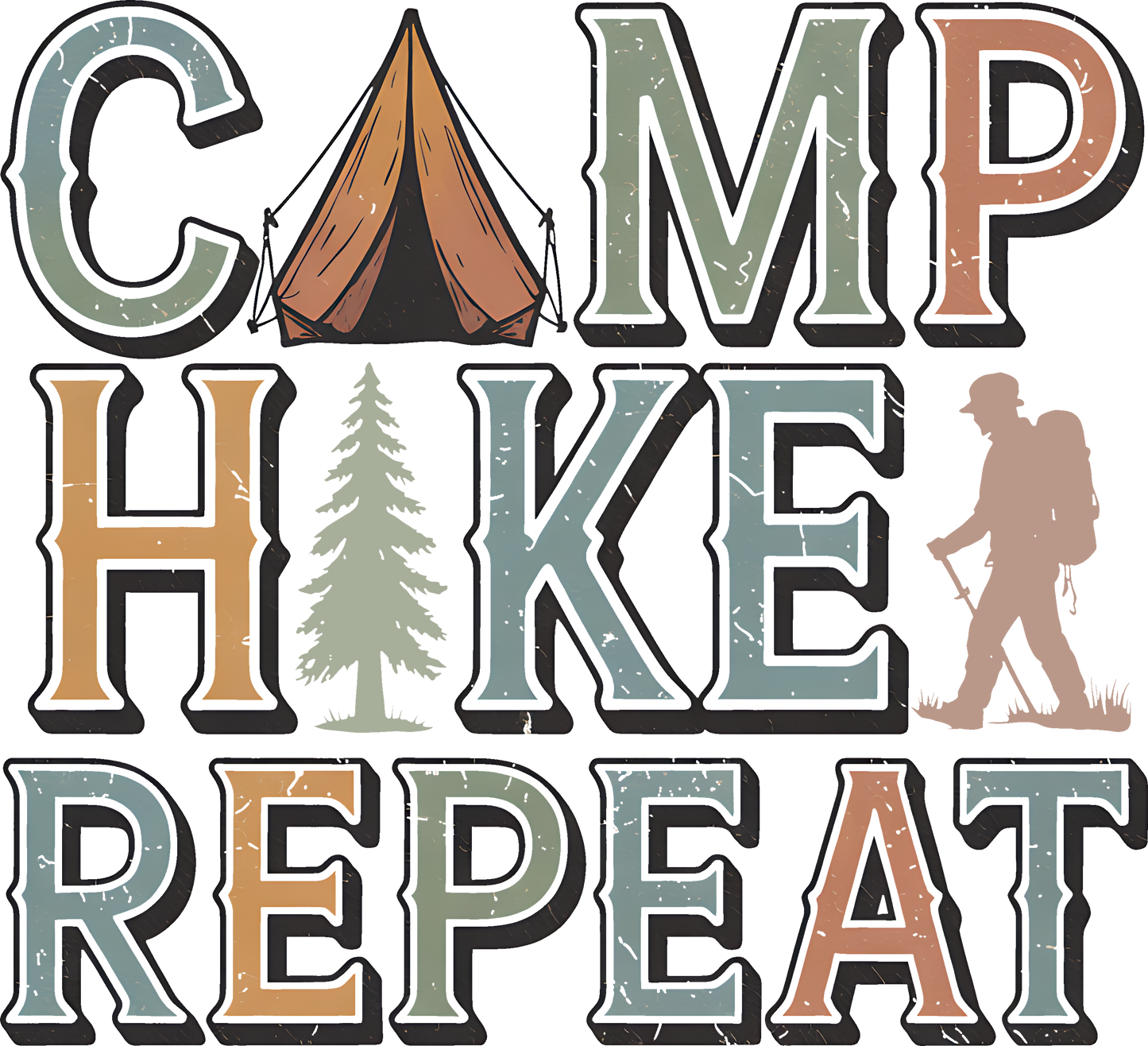 Camp Hike Repeat DTF Transfer