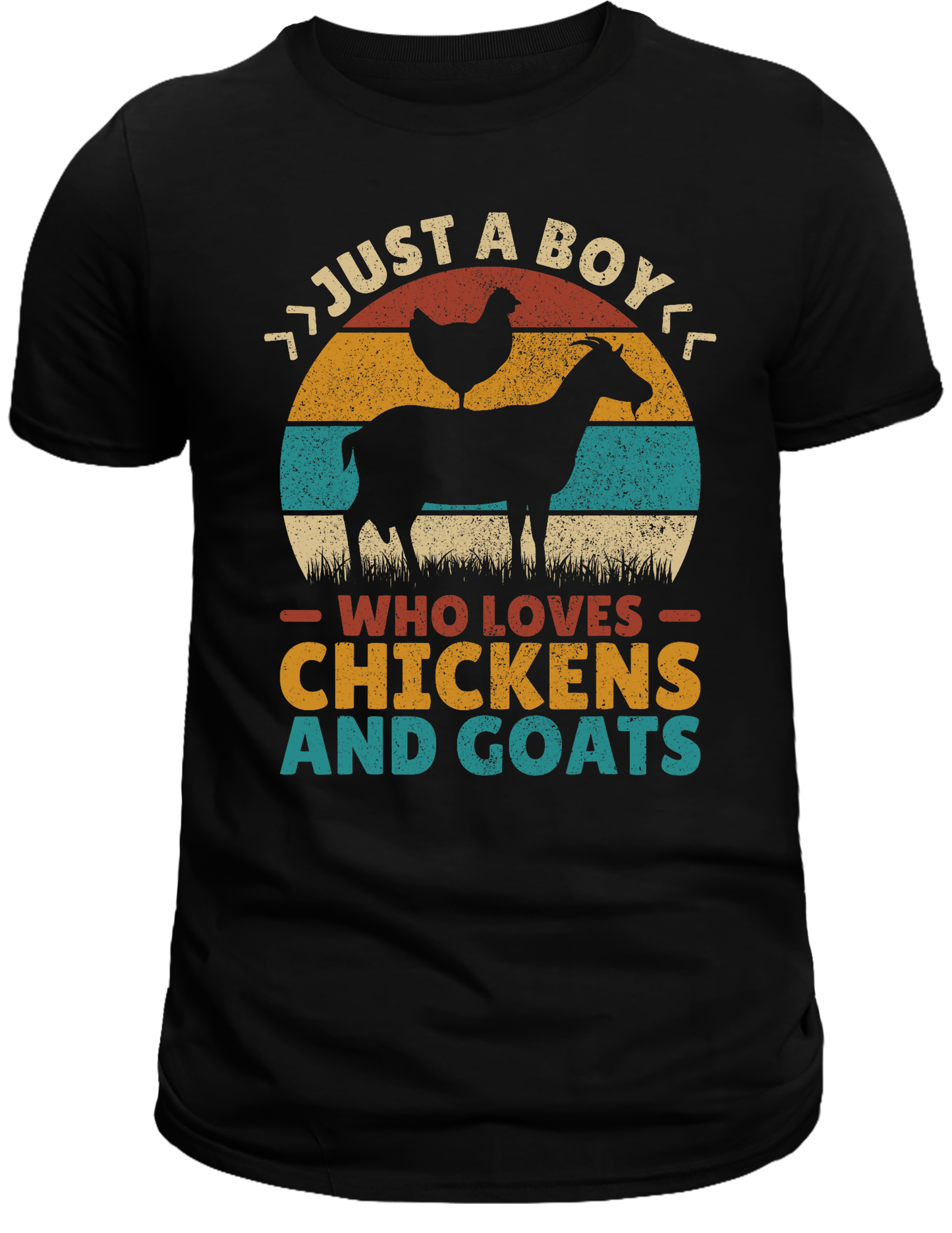 A boy who loves chickens & goats DTF Transfer