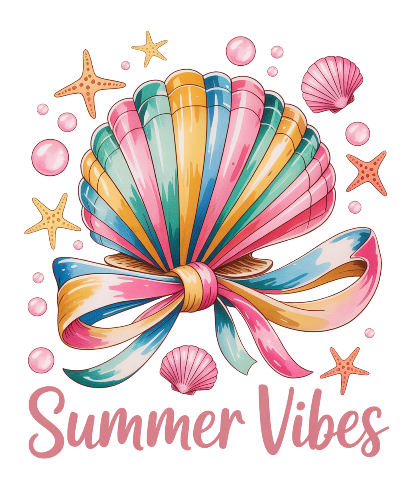 Summer Vibes Shell DTF Transfer