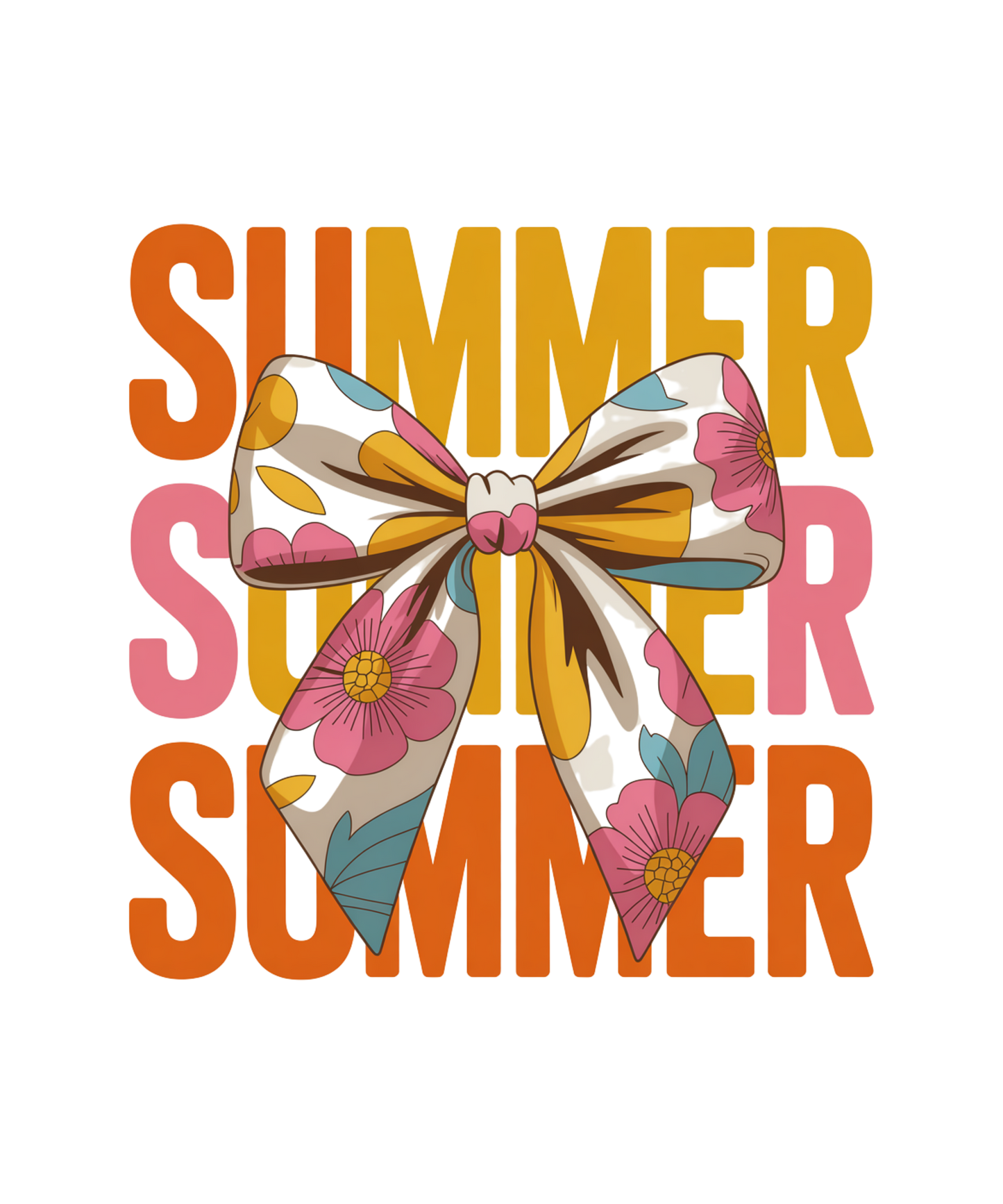 Summer with bow DTF Transfer