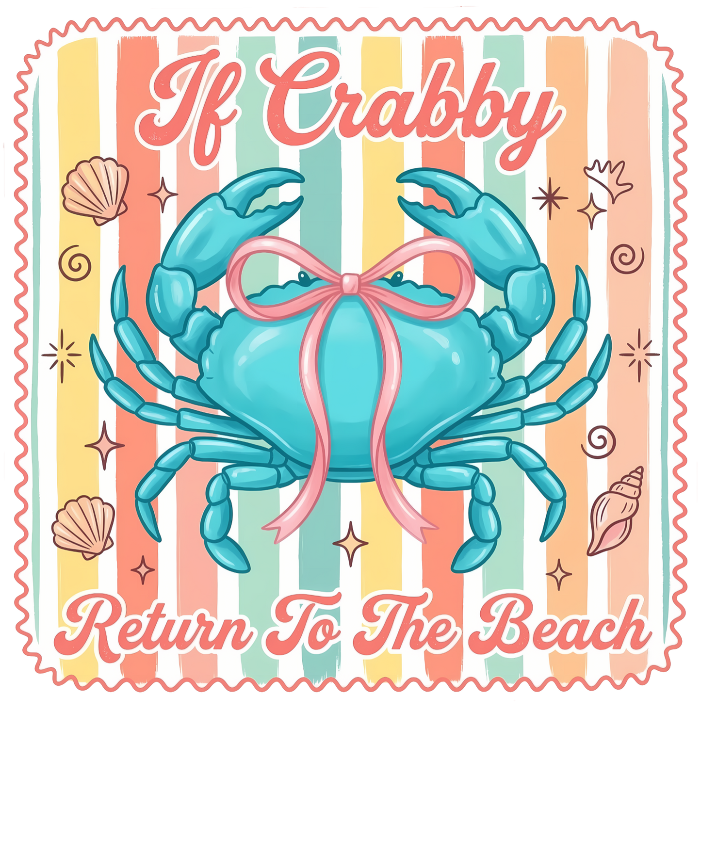 If crabby return to the beach DTF Transfer