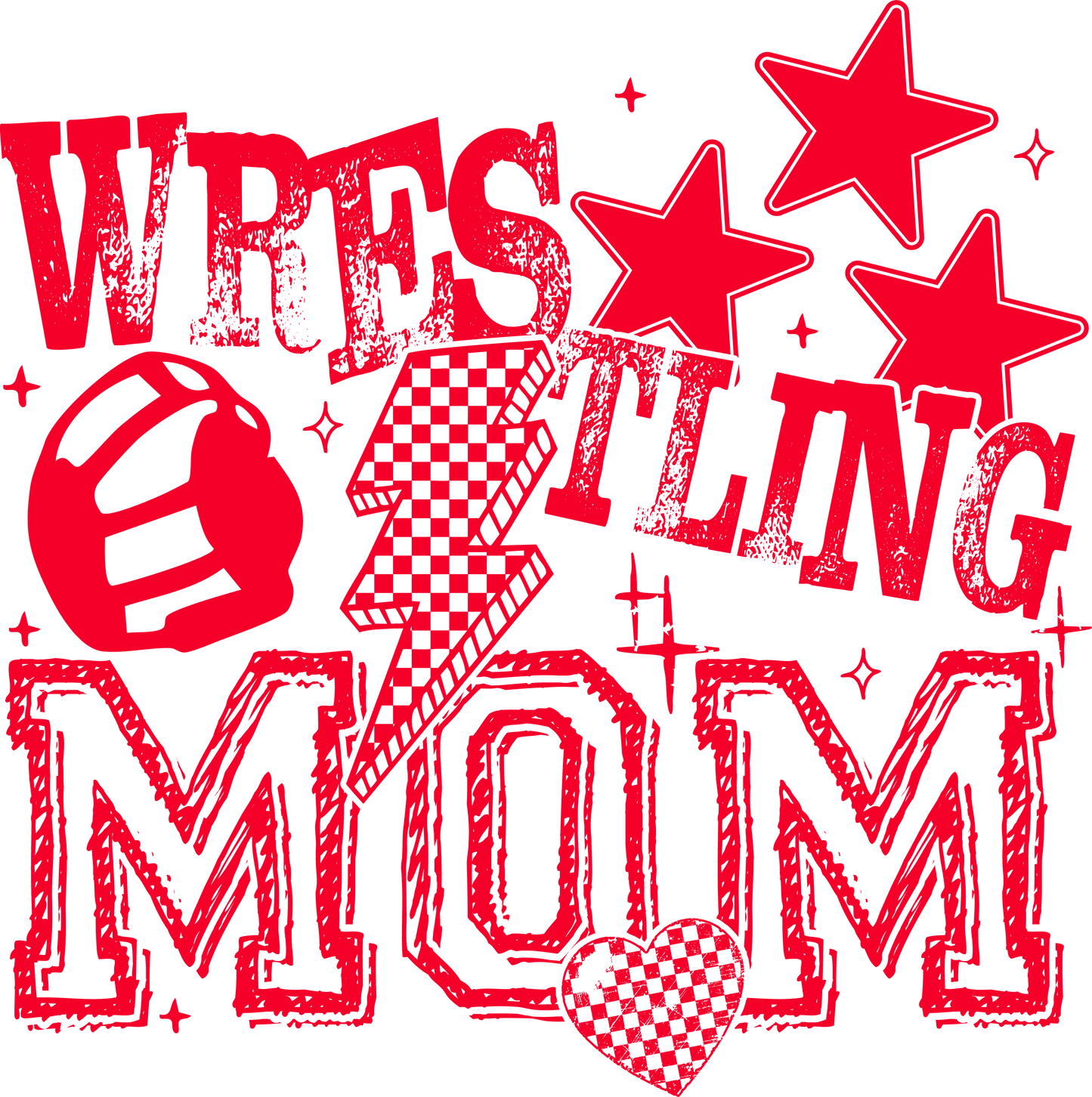Wrestling Mom (red font) DTF Transfer