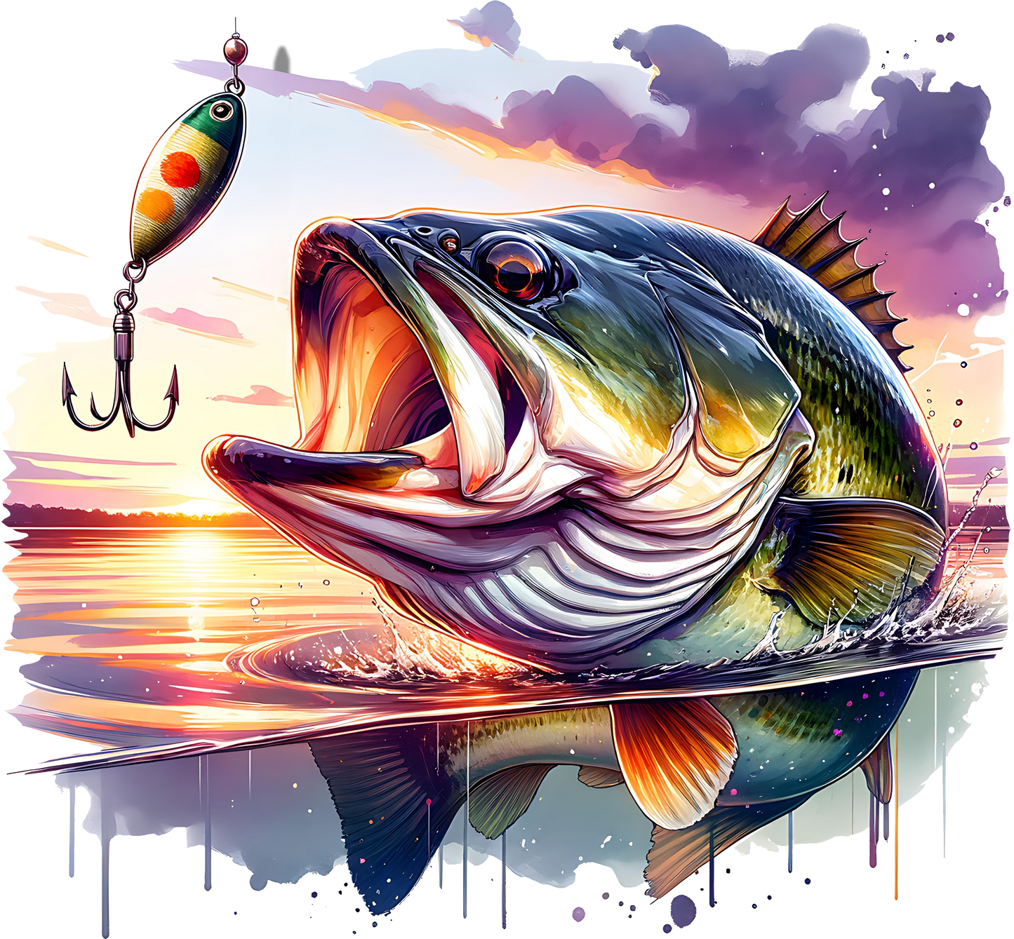 Fish and Hook DTF Transfer