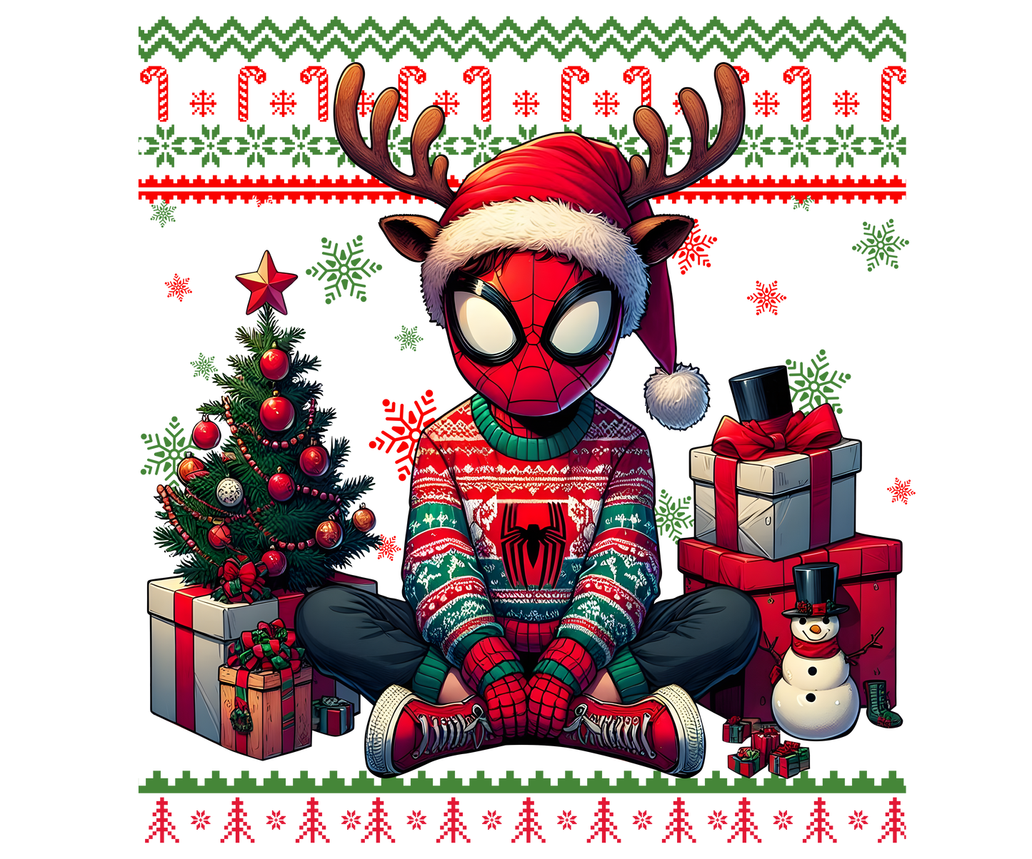 Spiderman Christmas DTF Transfer