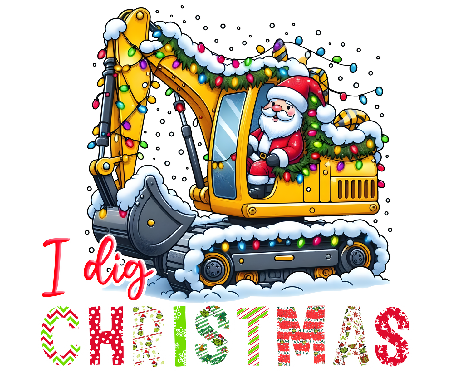 I dig Christmas DTF Transfer
