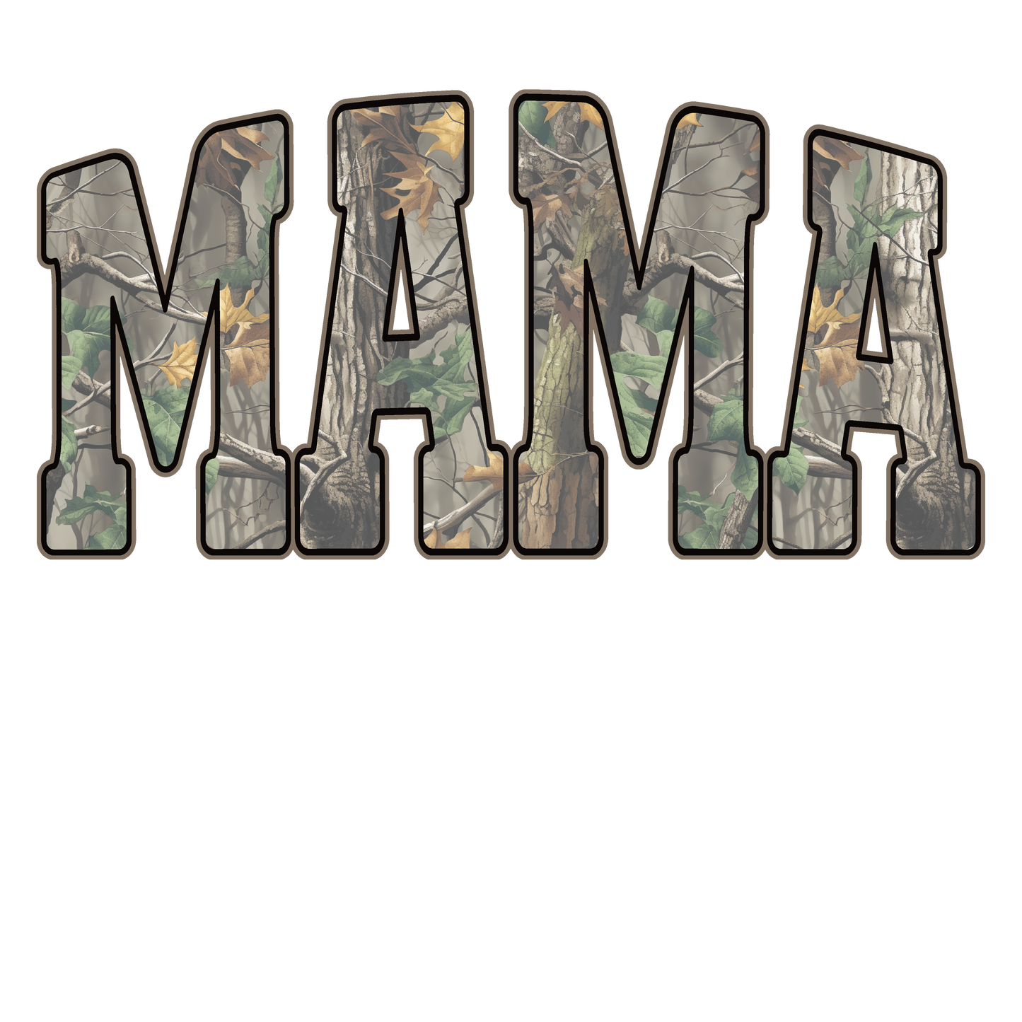 Camo MAMA blk outline DTF Transfer
