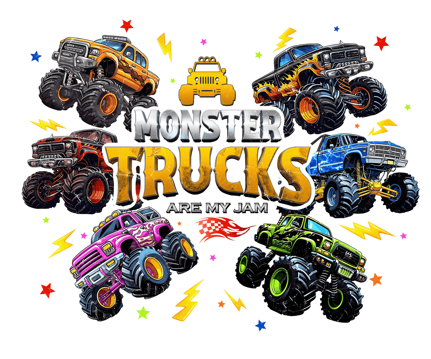 Monster Trucks DTF Transfer