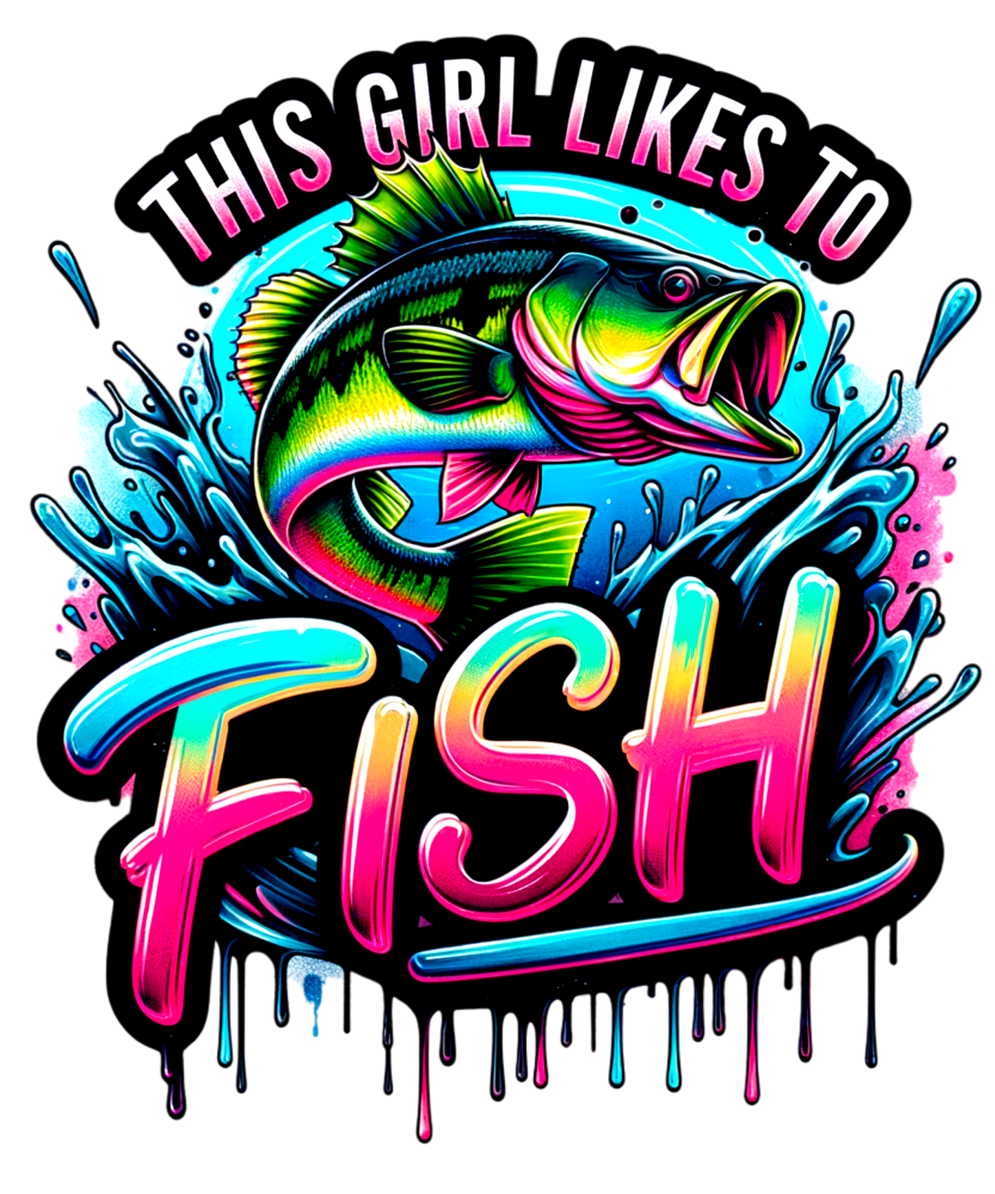 Fishing Girl DTF Transfer