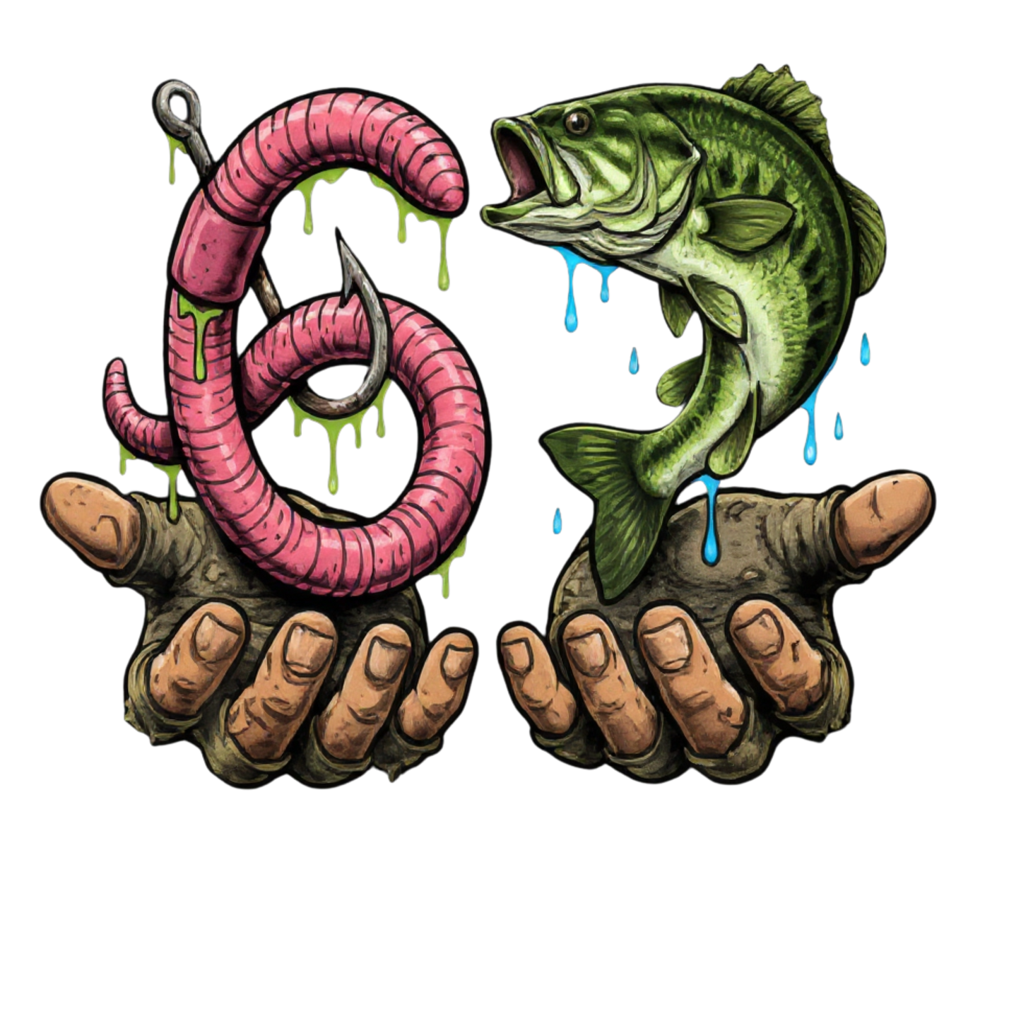 67 Fishing theme DTF Transfer