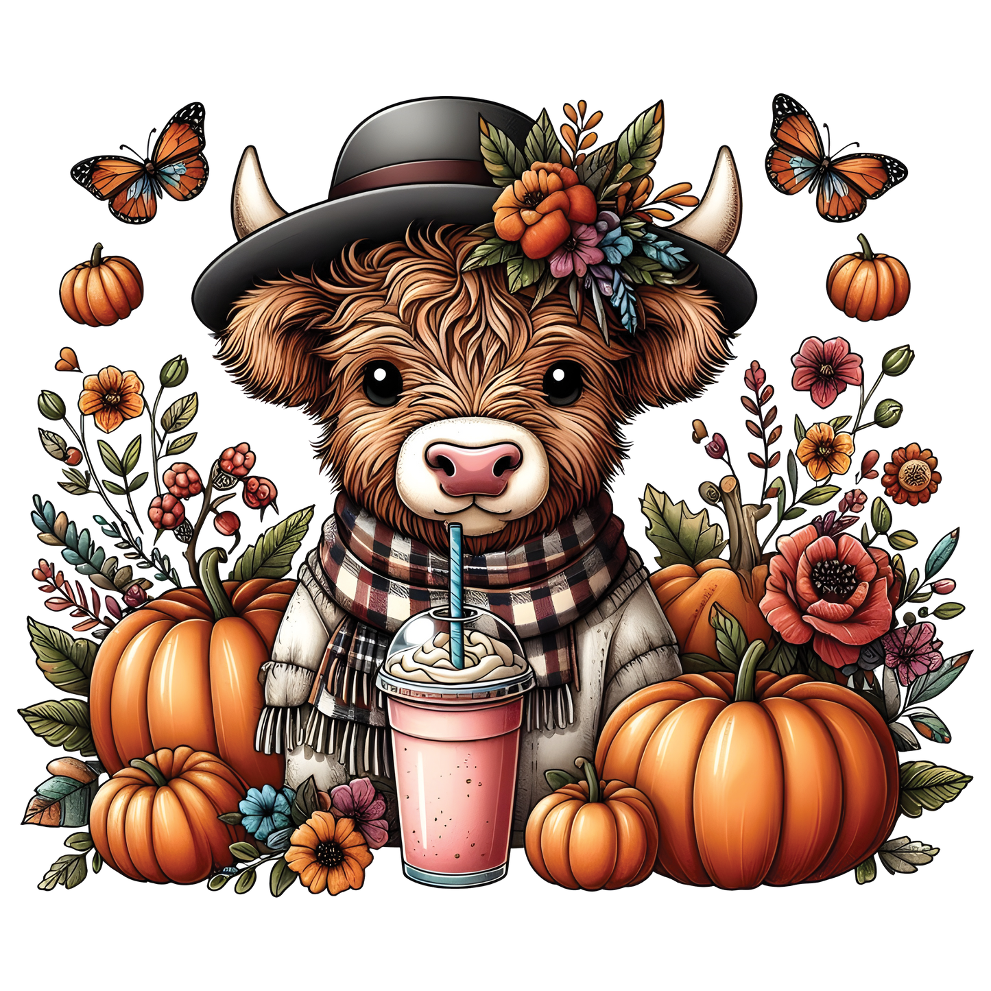 Fall cow DTF Transfer