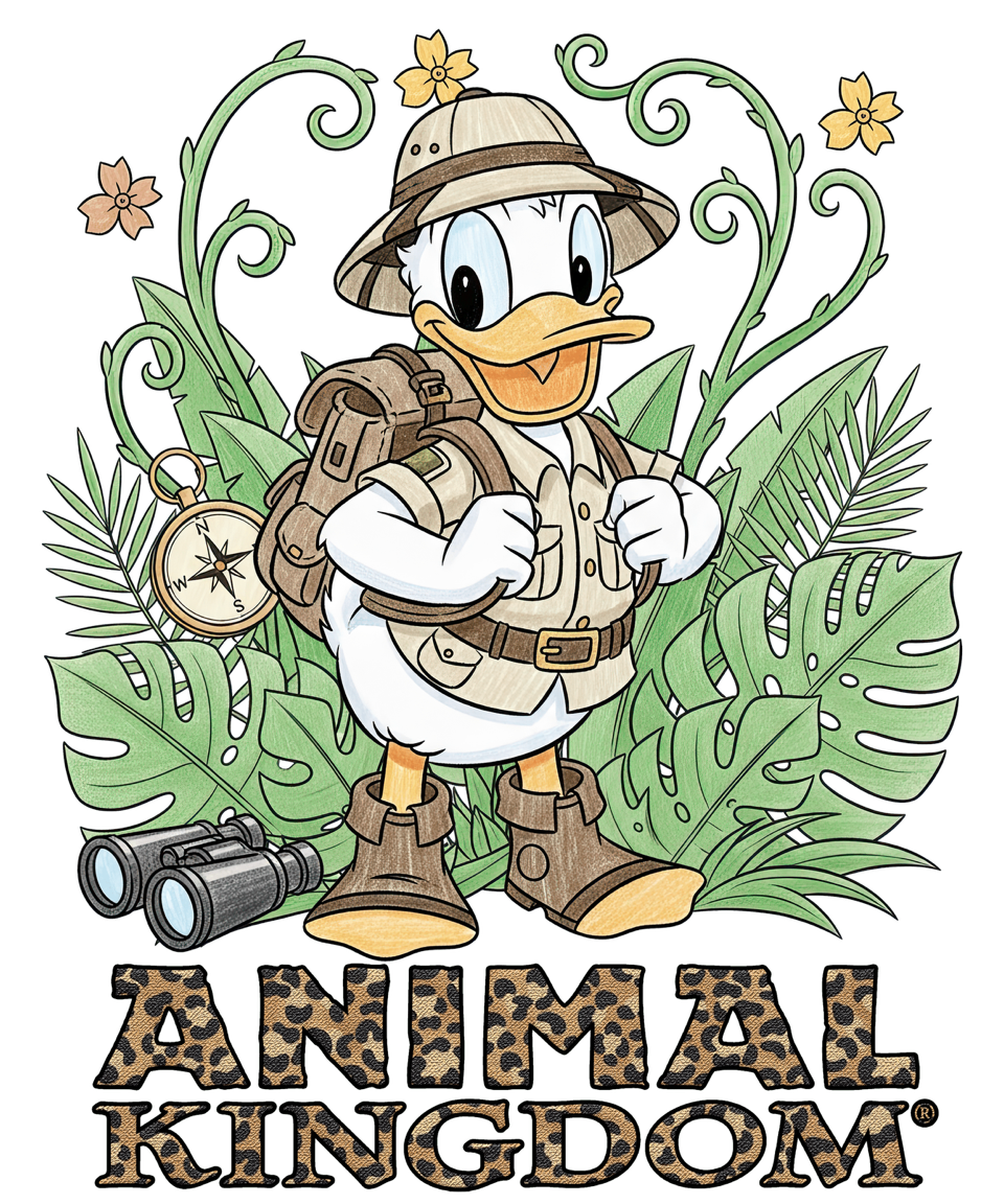 Donald Duck Animal Kingdom DTF Transfer