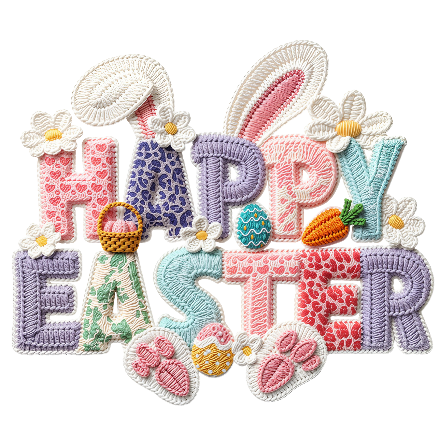 Yarn Happy Easter DTF Transfer