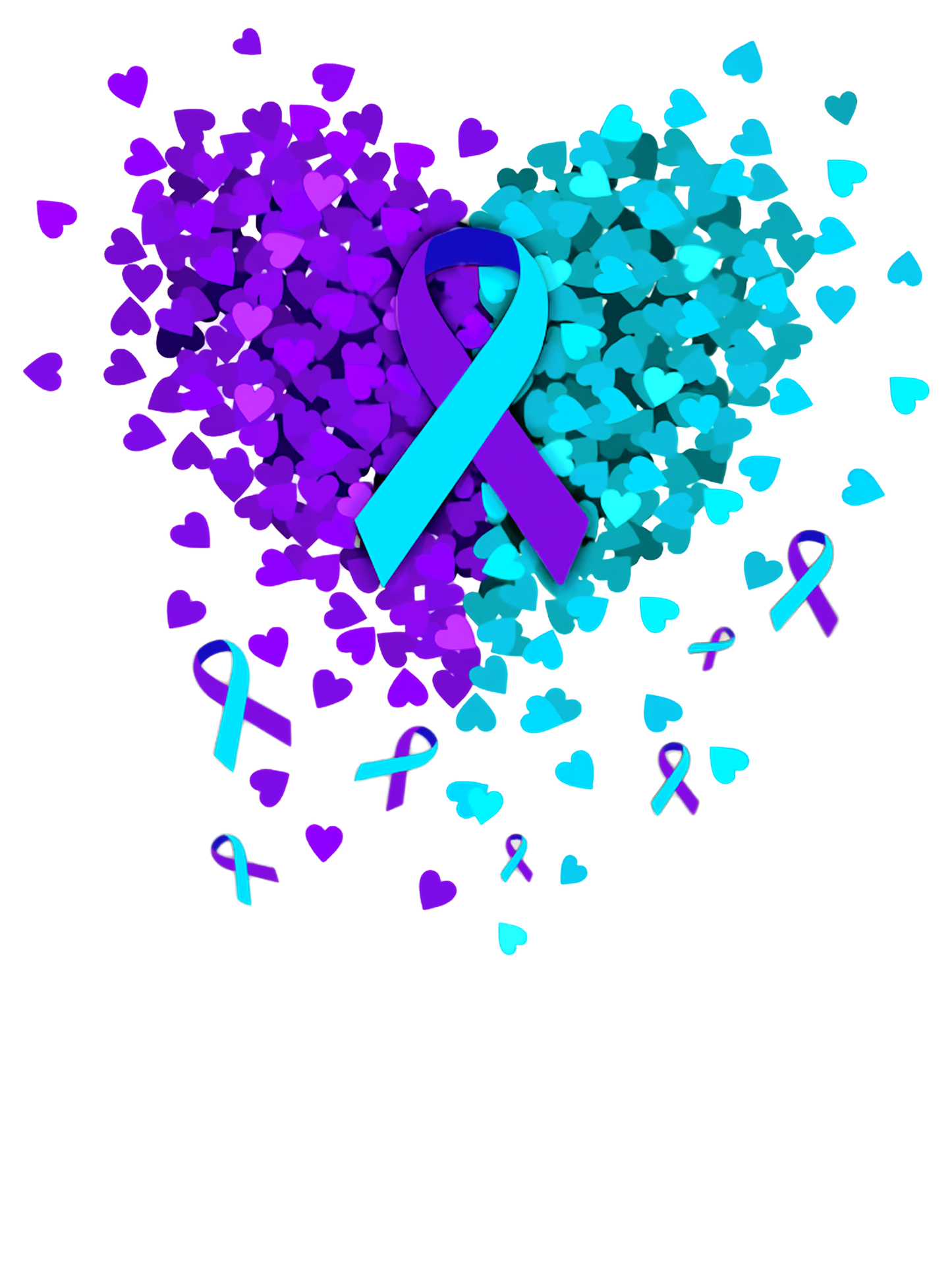 Suicide Heart Ribbon DTF Transfer