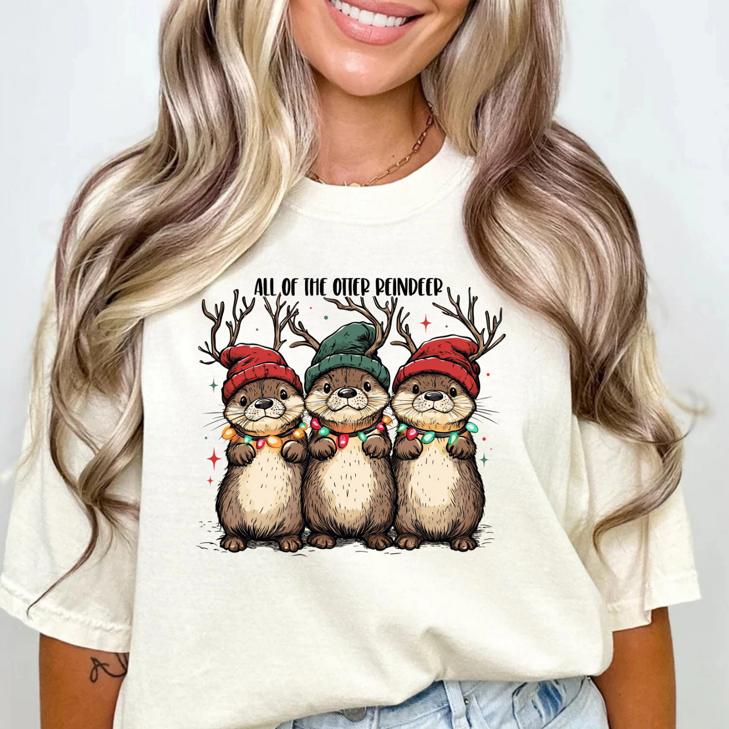All the Otter Reindeer DTF Transfer