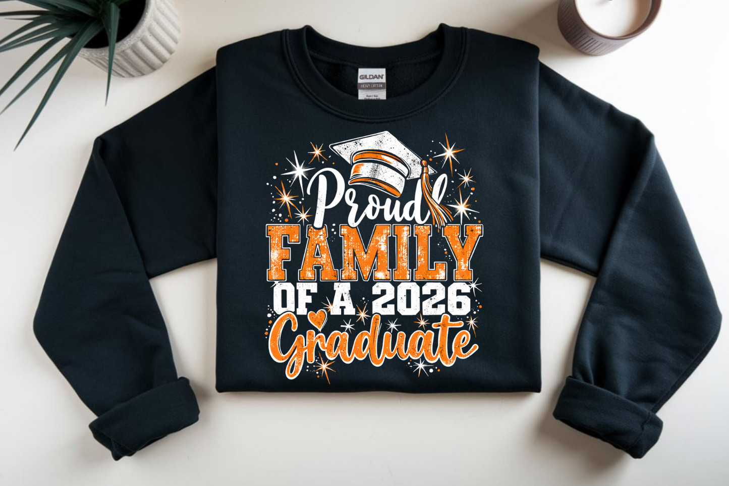 Black & Orange Graduate 2026 (no backing) DTF Transfer
