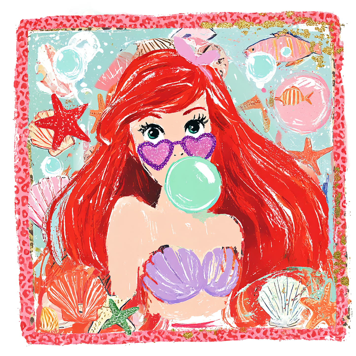 Bubble Gum Ariel DTF Transfer