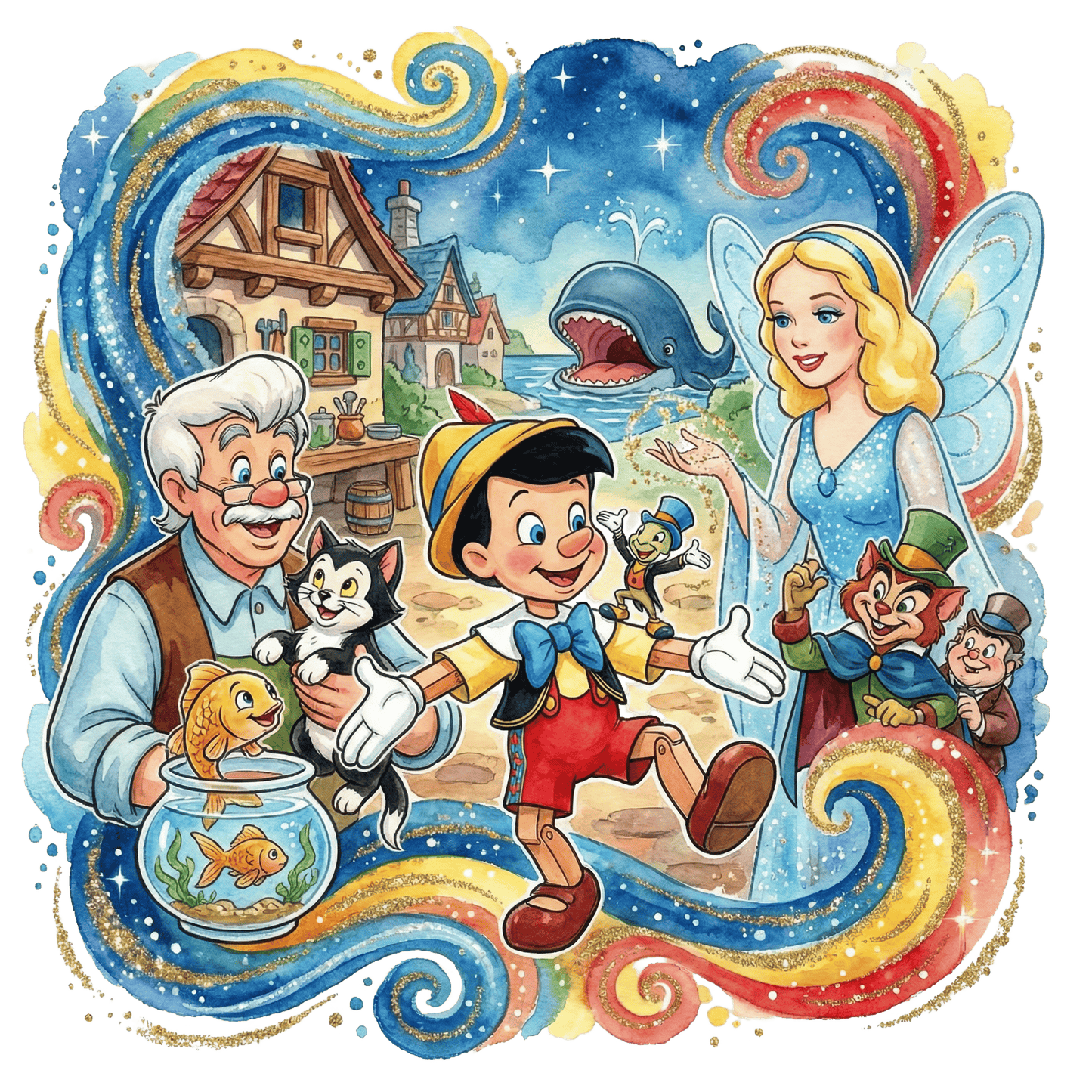 Pinocchio Theme DTF Transfer