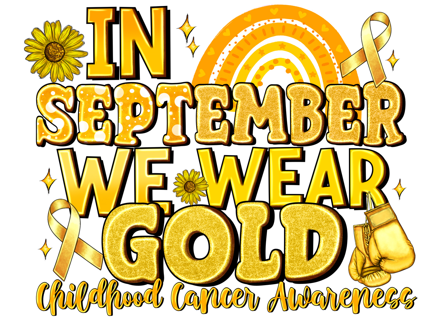 September we wear gold DTF Transfer