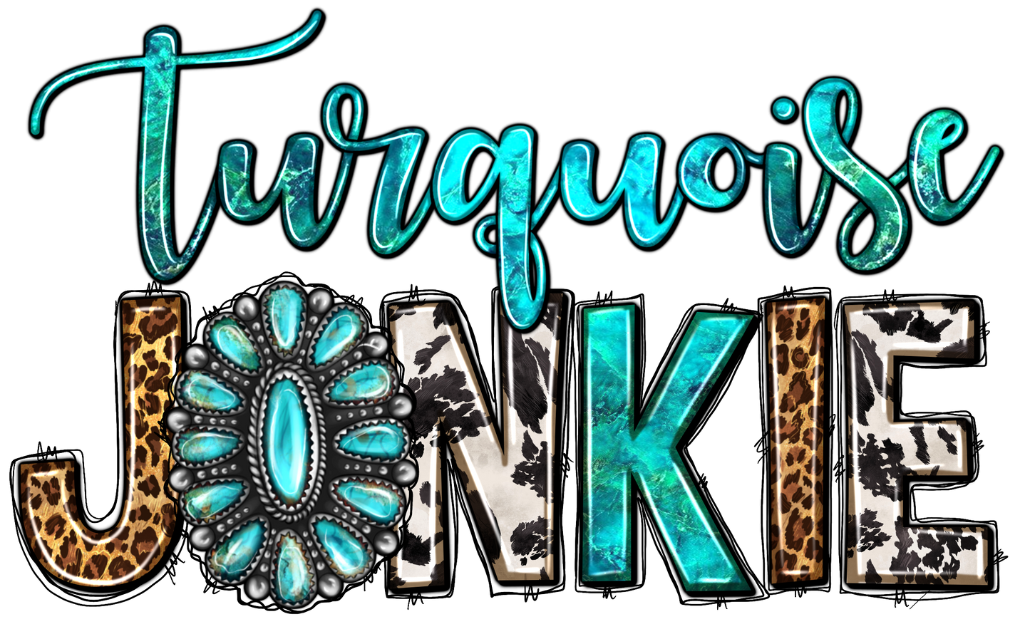 Turquoise Junkie DTF Transfer