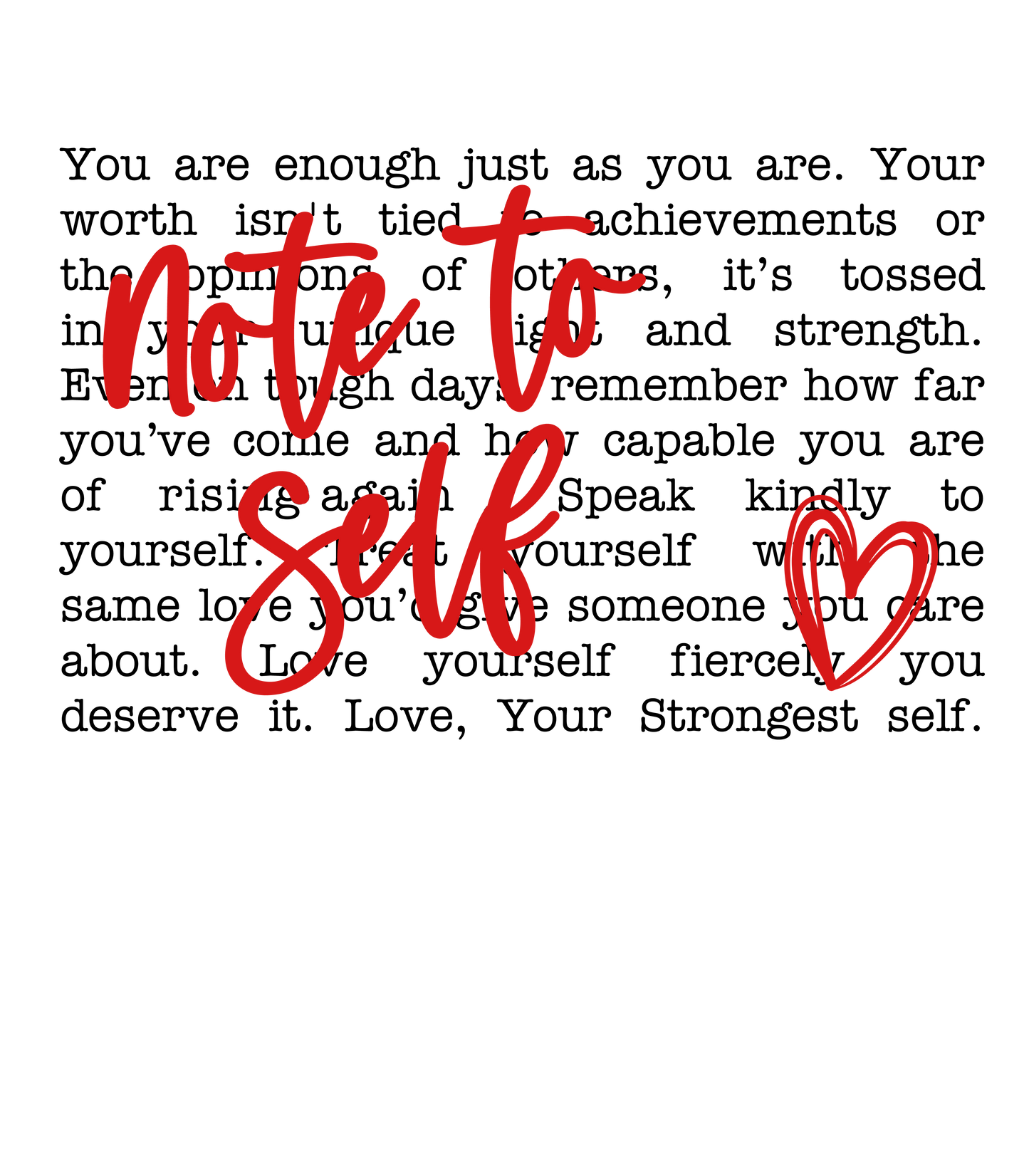 Note to Self DTF Transfer