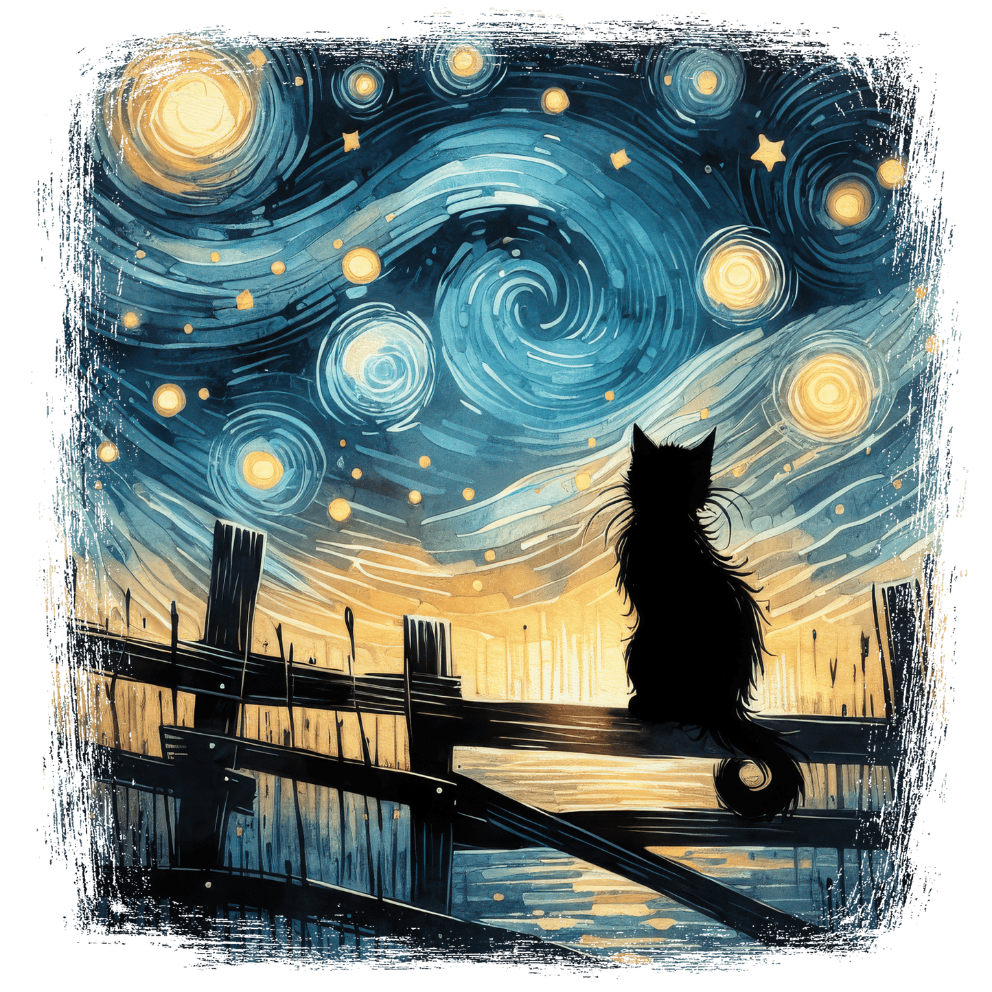 Van Cat photo DTF Transfer