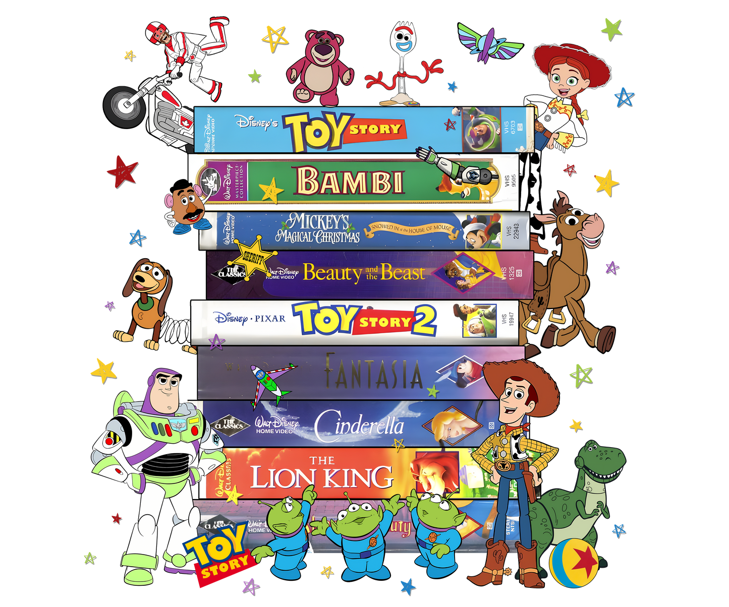 Disney/Pixar VHS Movies DTF Transfer