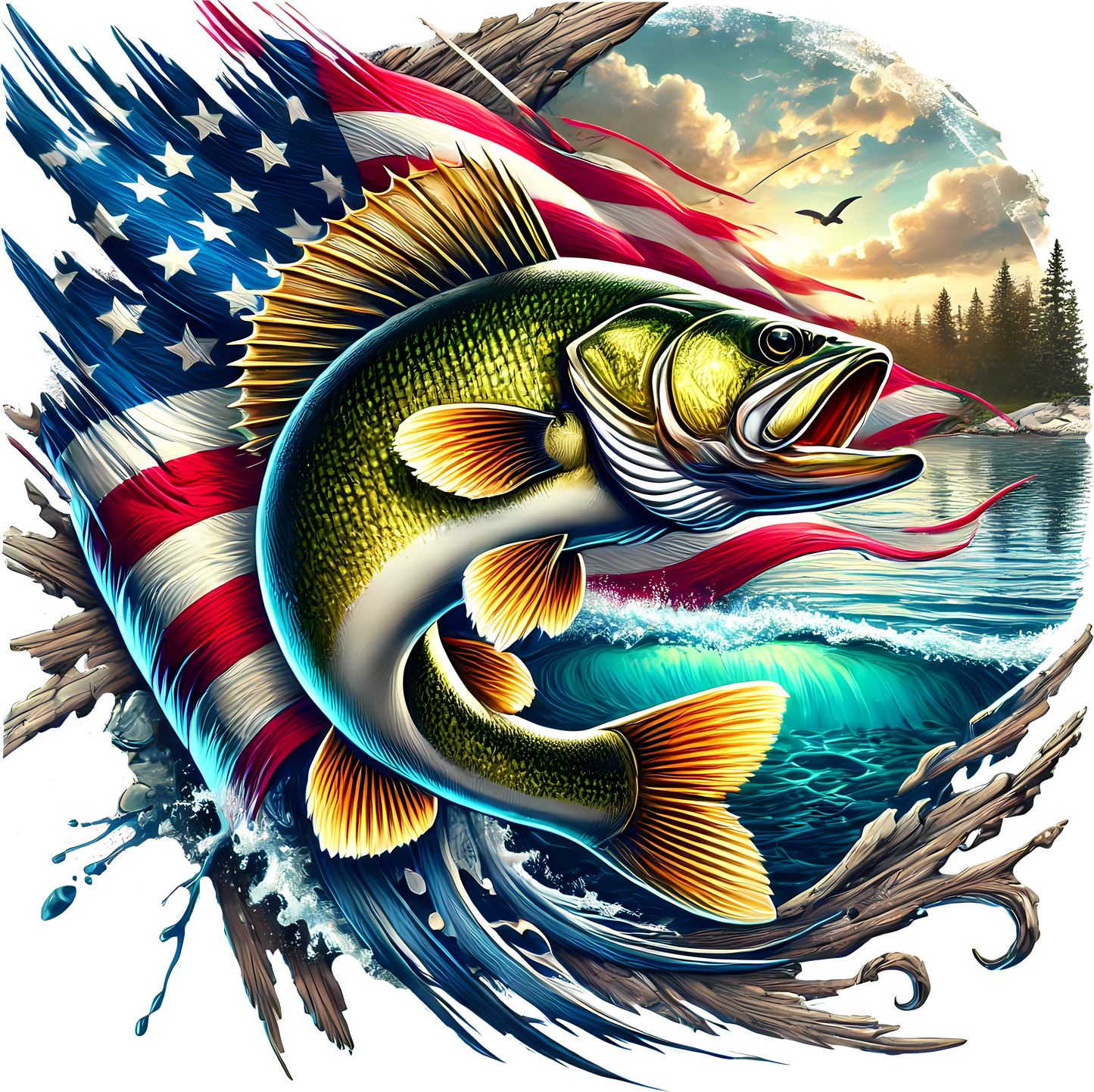American Walleye DTF Transfer
