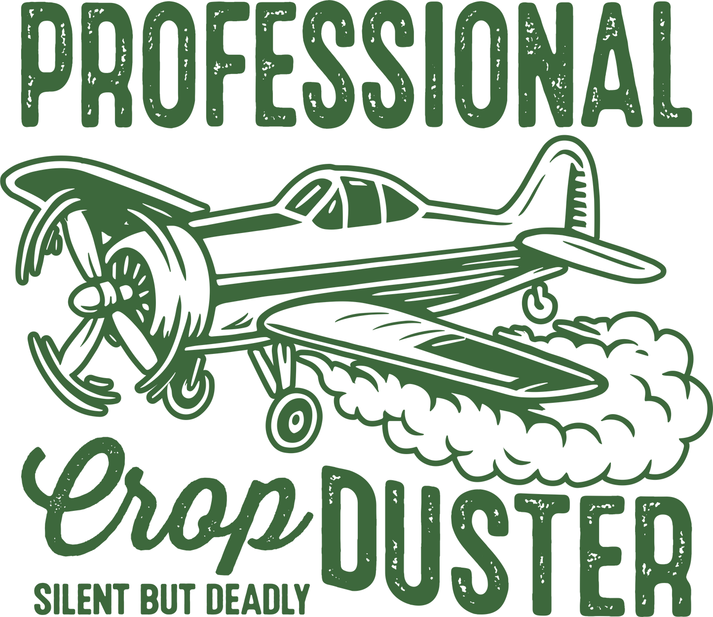 Distressed Crop Duster (Green) DTF Transfer