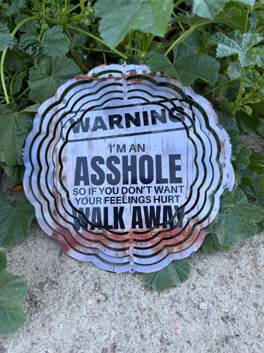 Warning Sign Wind Spinner
