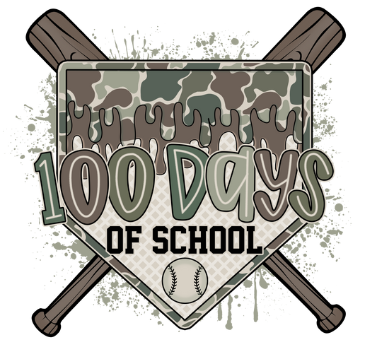 Camo, Baseball 100 days DTF Transfer