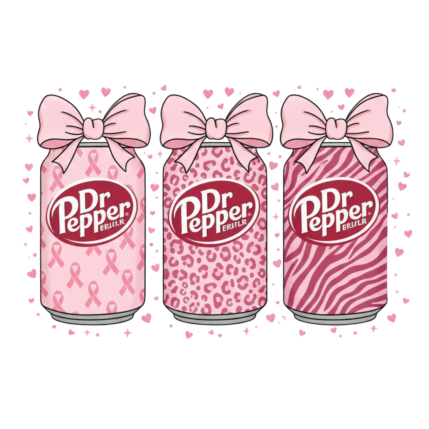 Dr. Pepper Hearts DTF Transfer