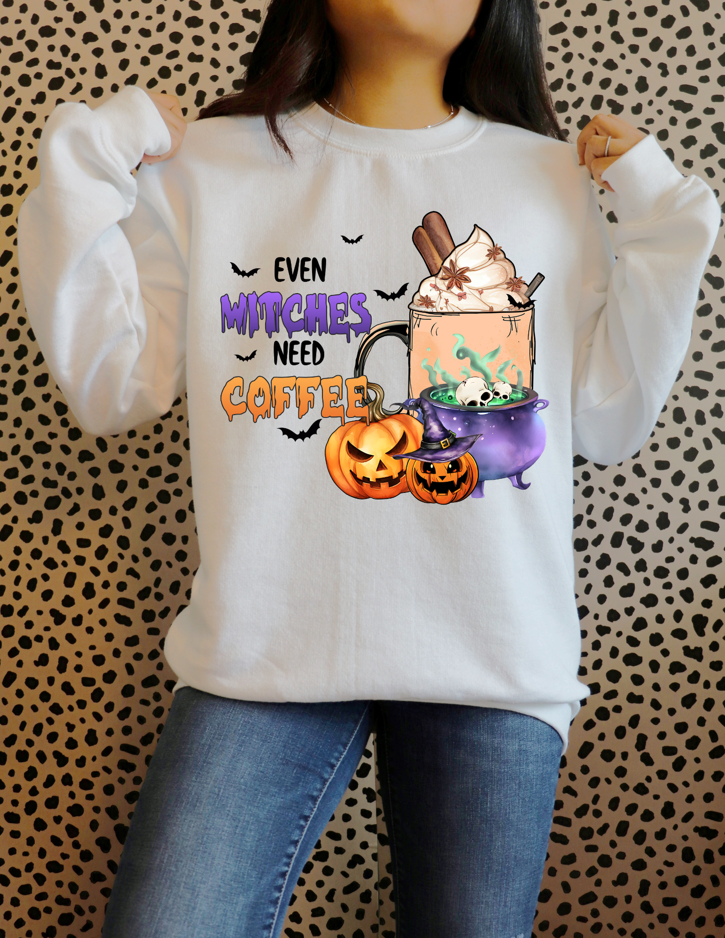 Even witches need coffee DTF Transfer