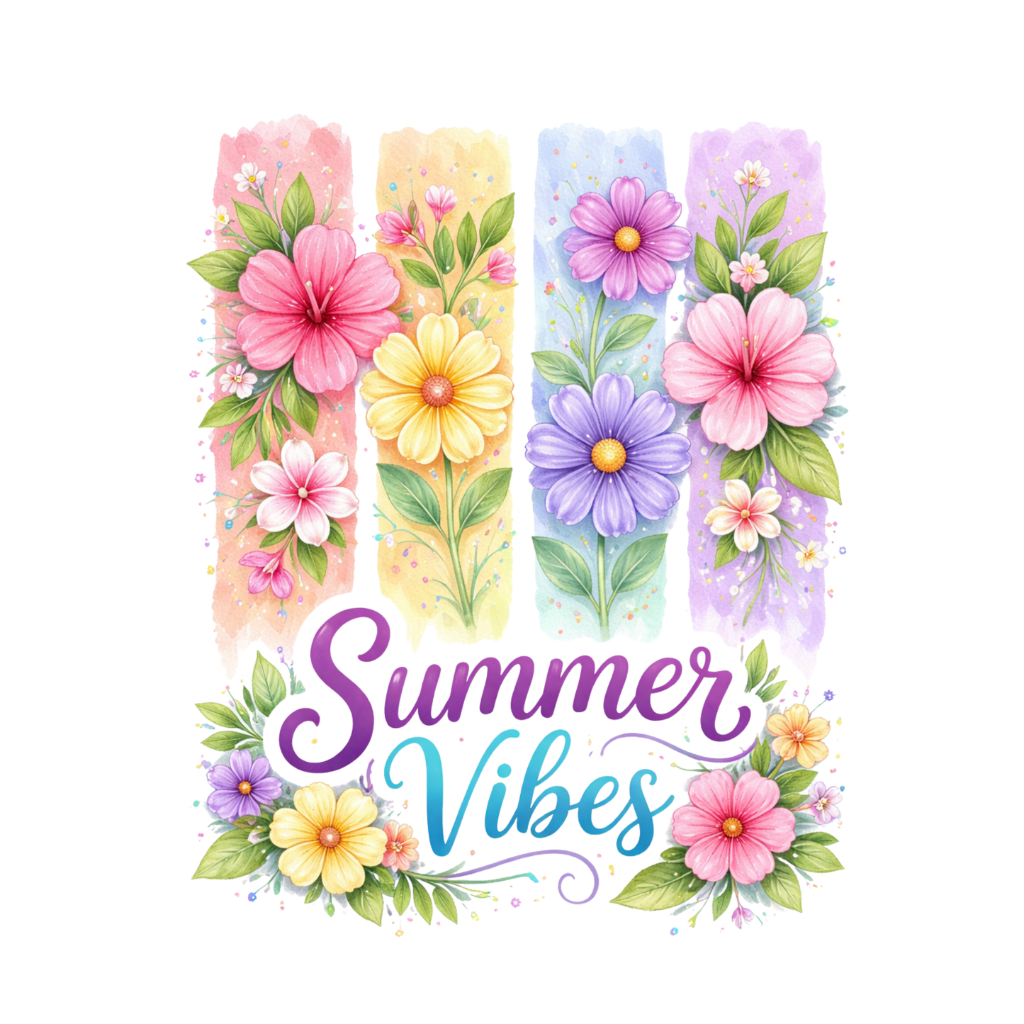Summer Vibes Floral DTF Transfer