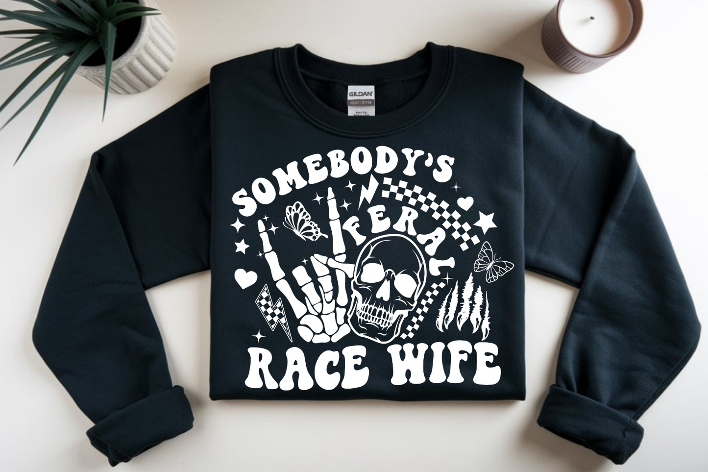 Feral Race Wife (white font) DTF Transfer