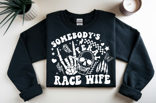 Feral Race Wife (white font) DTF Transfer