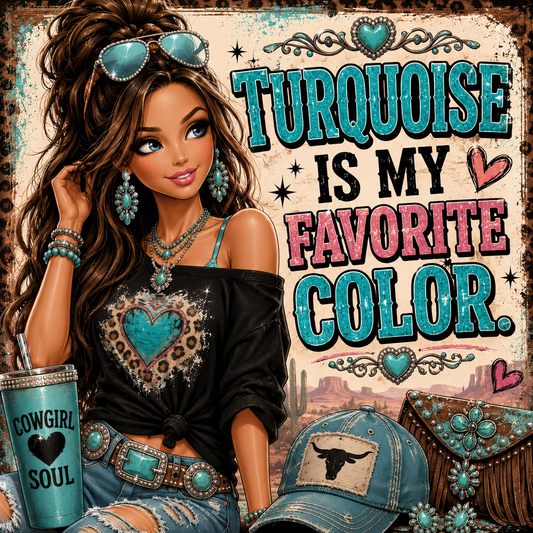 Turquoise is my favorite color DTF Transfers