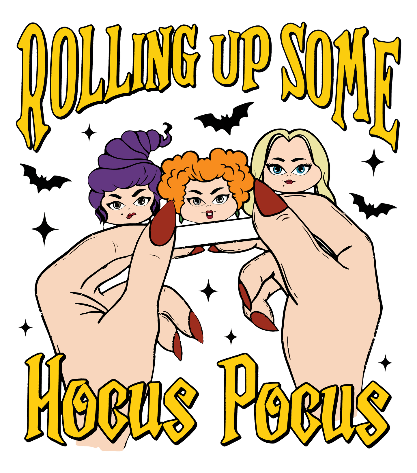 Rolling up some hocus pocus DTF Transfer
