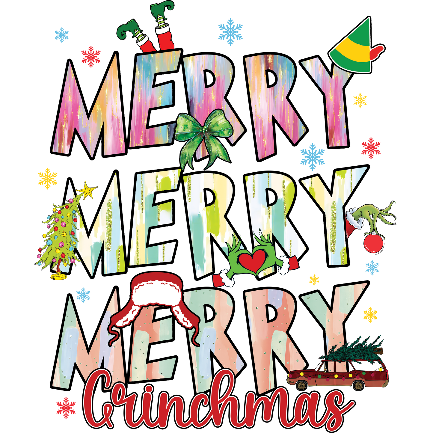 Merry Merry Merry Grinchmas DTF Transfer
