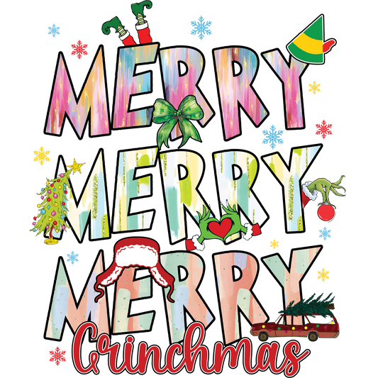 Merry Merry Merry Grinchmas DTF Transfer