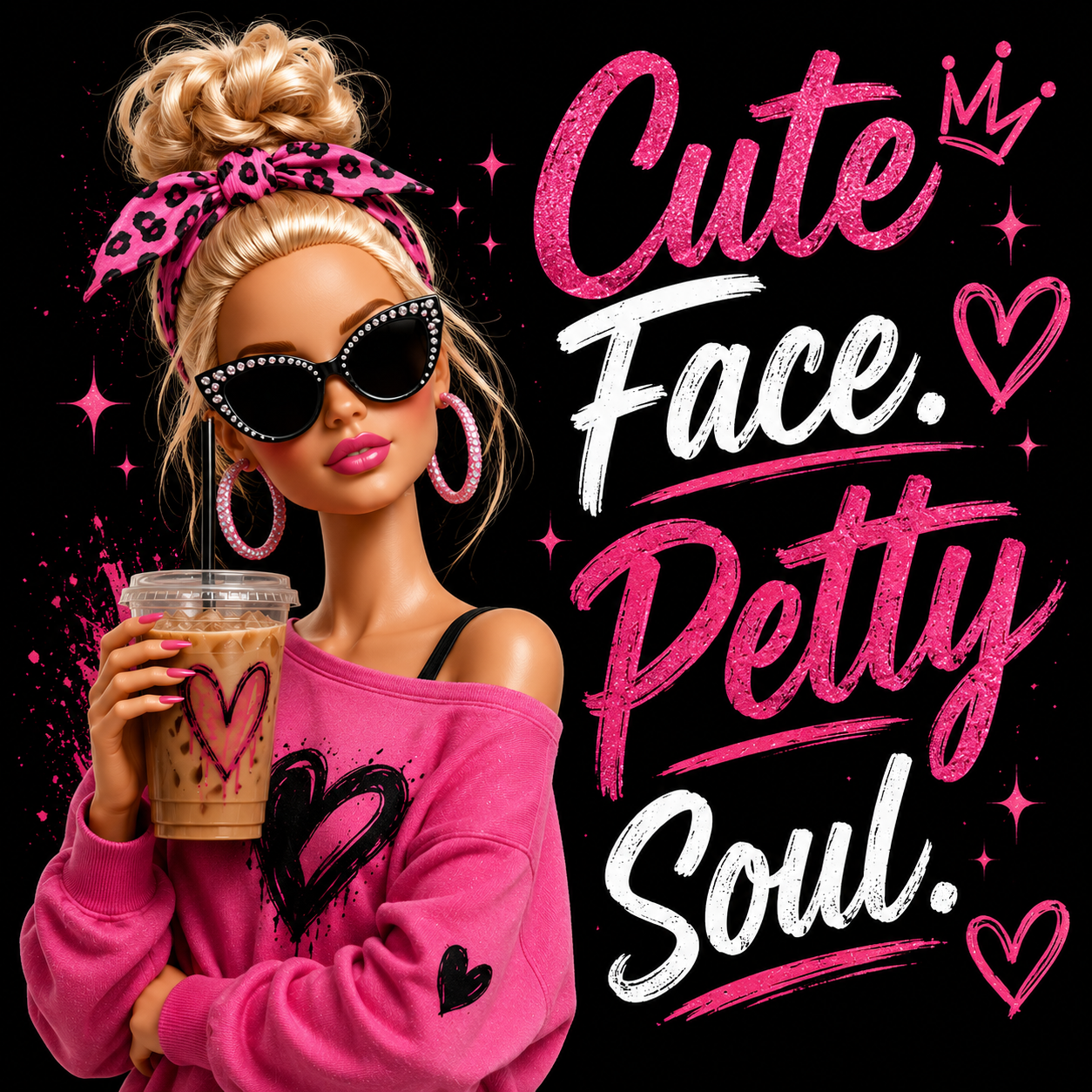 Cute Face Petty Soul. DTF Transfers