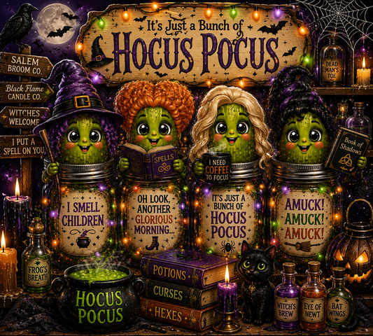 Hocus Pocus Theme Pickles DTF Transfers