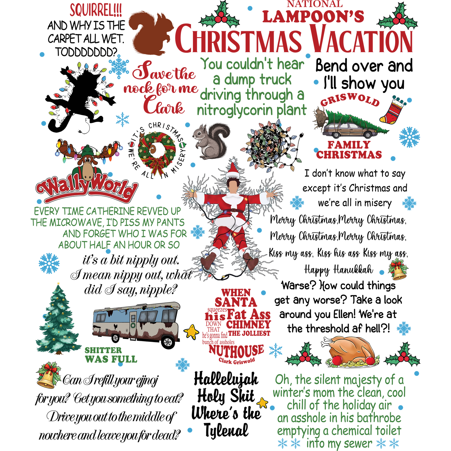 Christmas Vacation Theme DTF Transfer