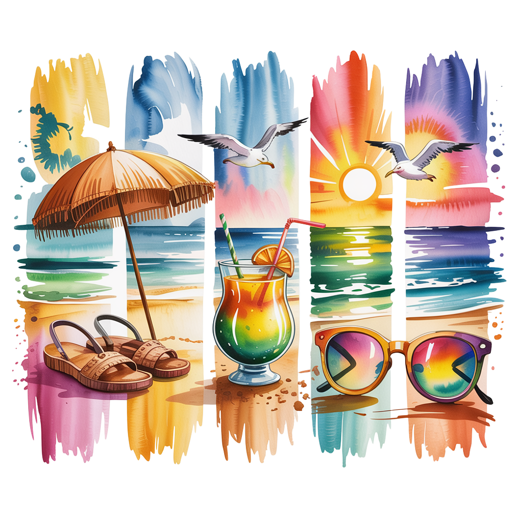 Beach Scene DTF Transfer